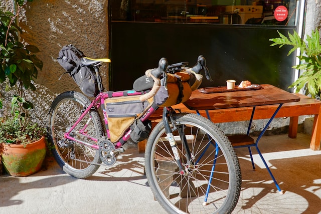 Comida para viajar en bicicleta. 